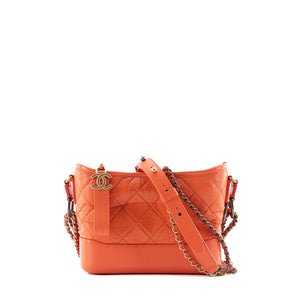 CHANEL - Chanel Gabrielle mini shoulder bag in coral orange leather
