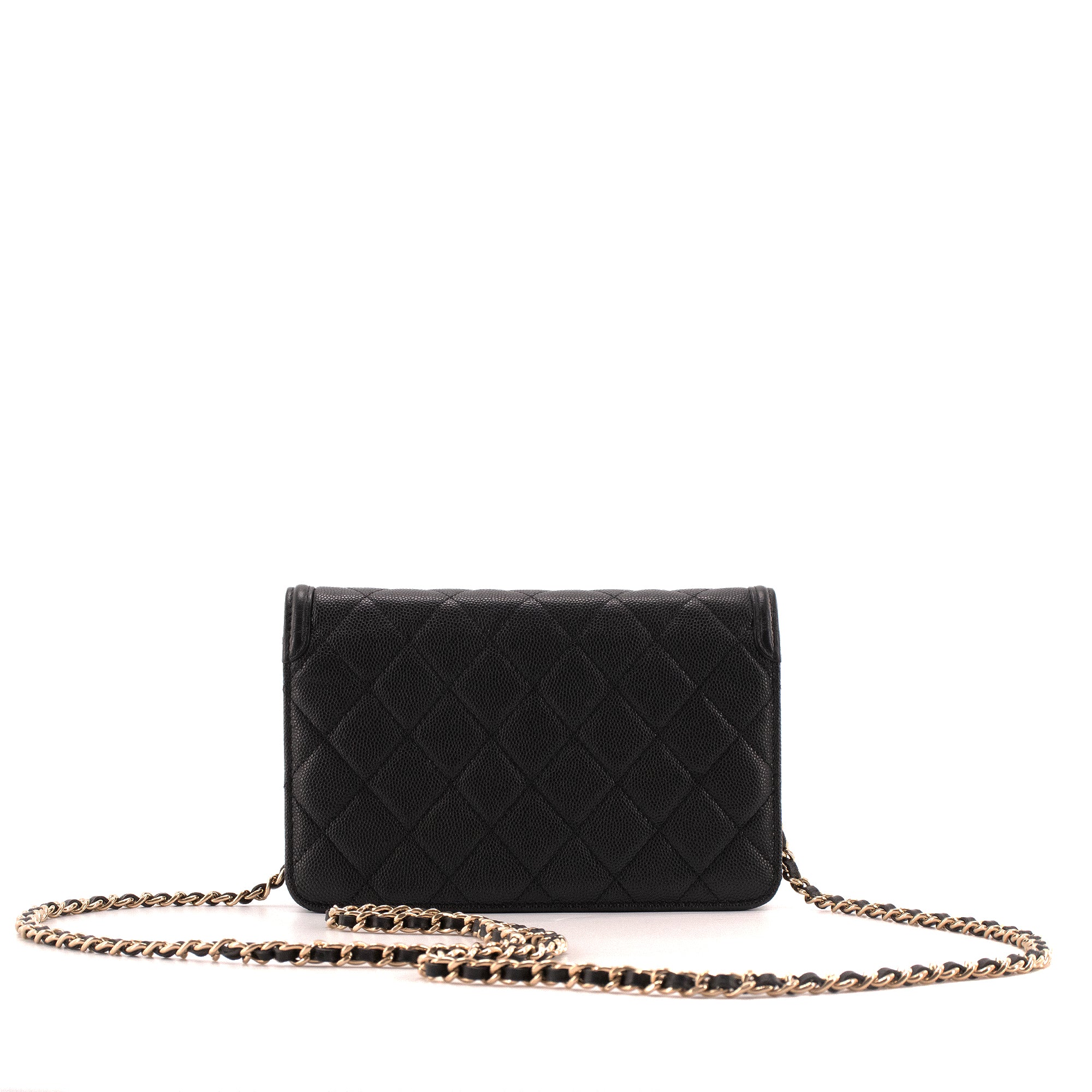 CHANEL - Sac à bandoulière Wallet On Chain Filigree Chanel en cuir caviar noir