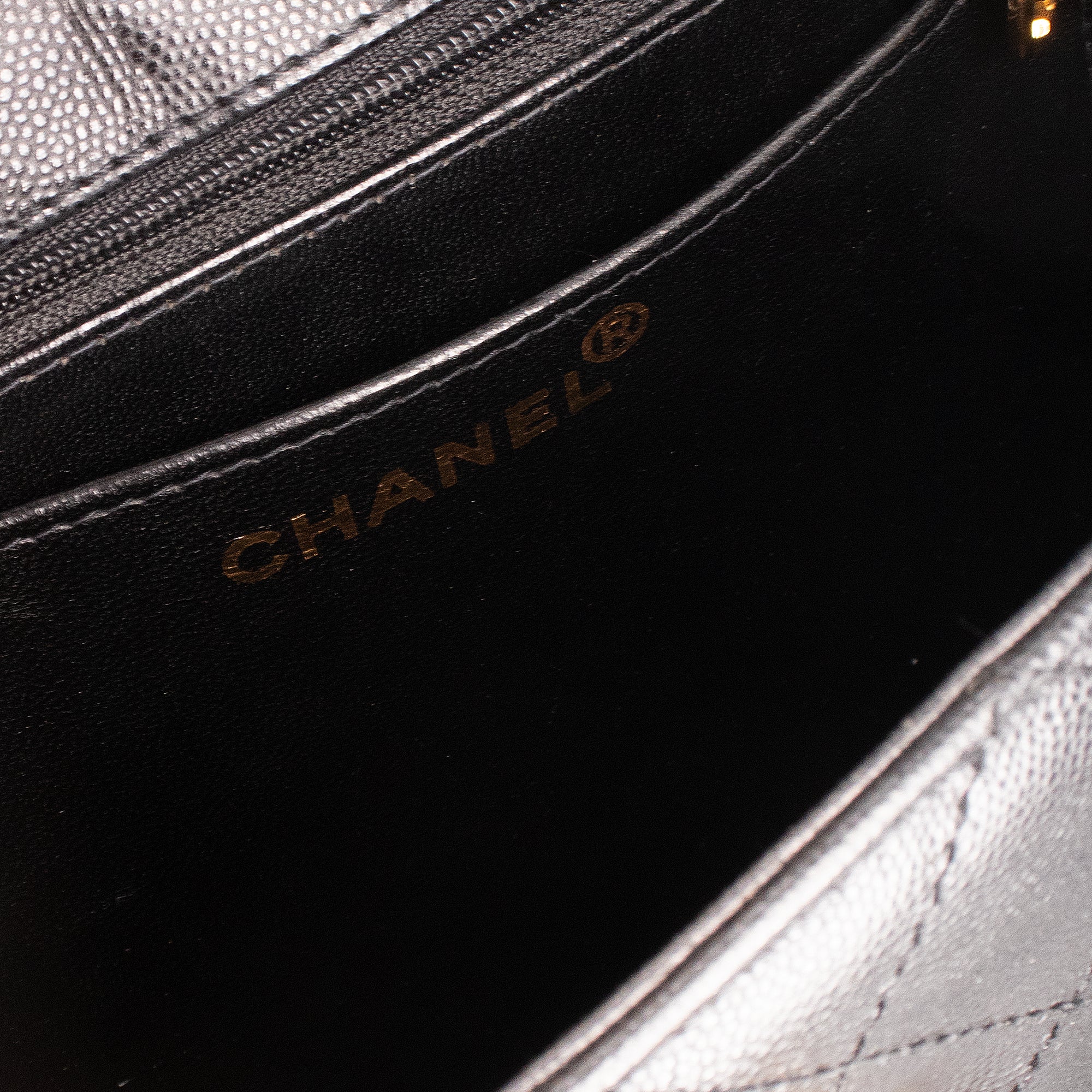 CHANEL - Chanel Box Flap shoulder bag in vintage black caviar leather