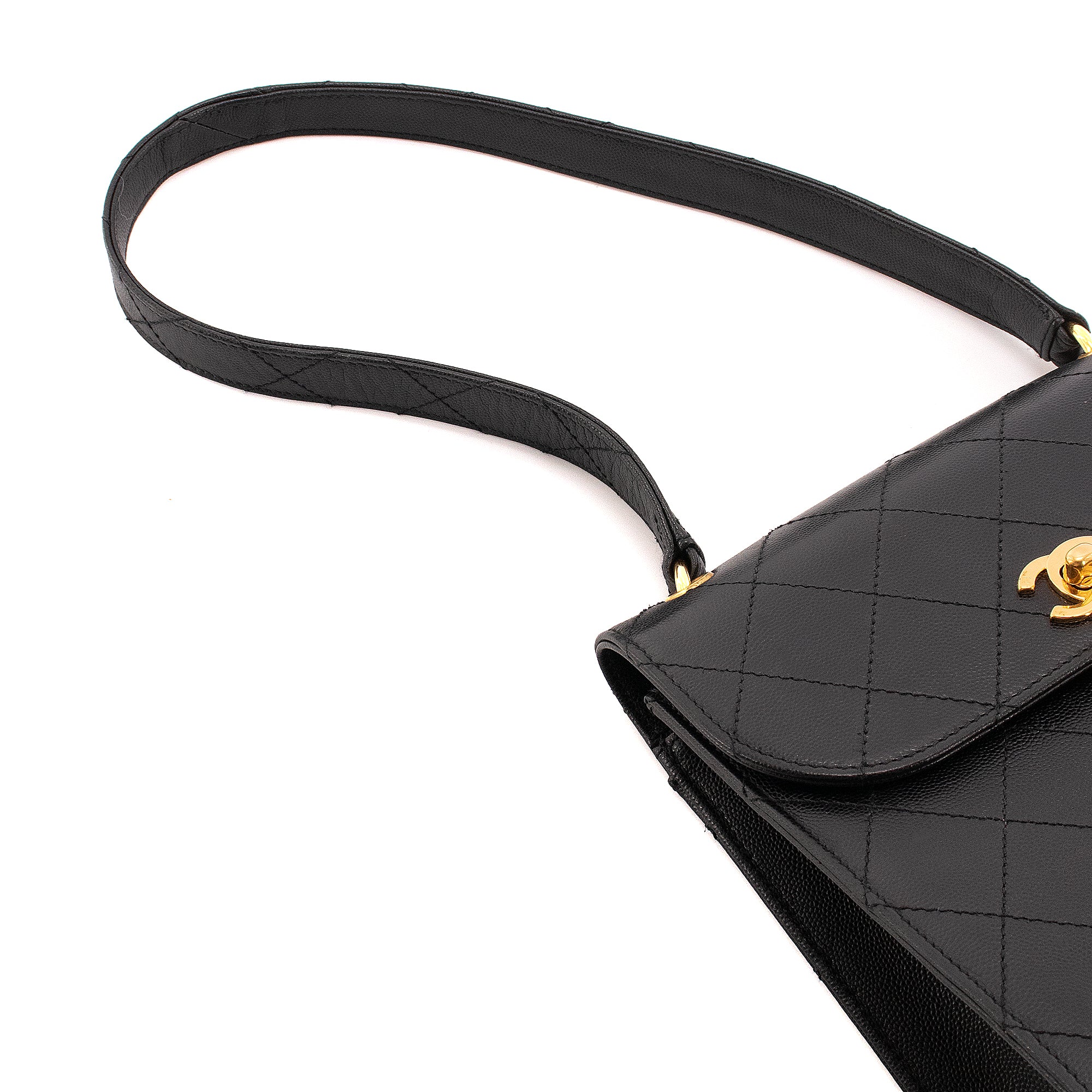 CHANEL - Chanel Box Flap shoulder bag in vintage black caviar leather