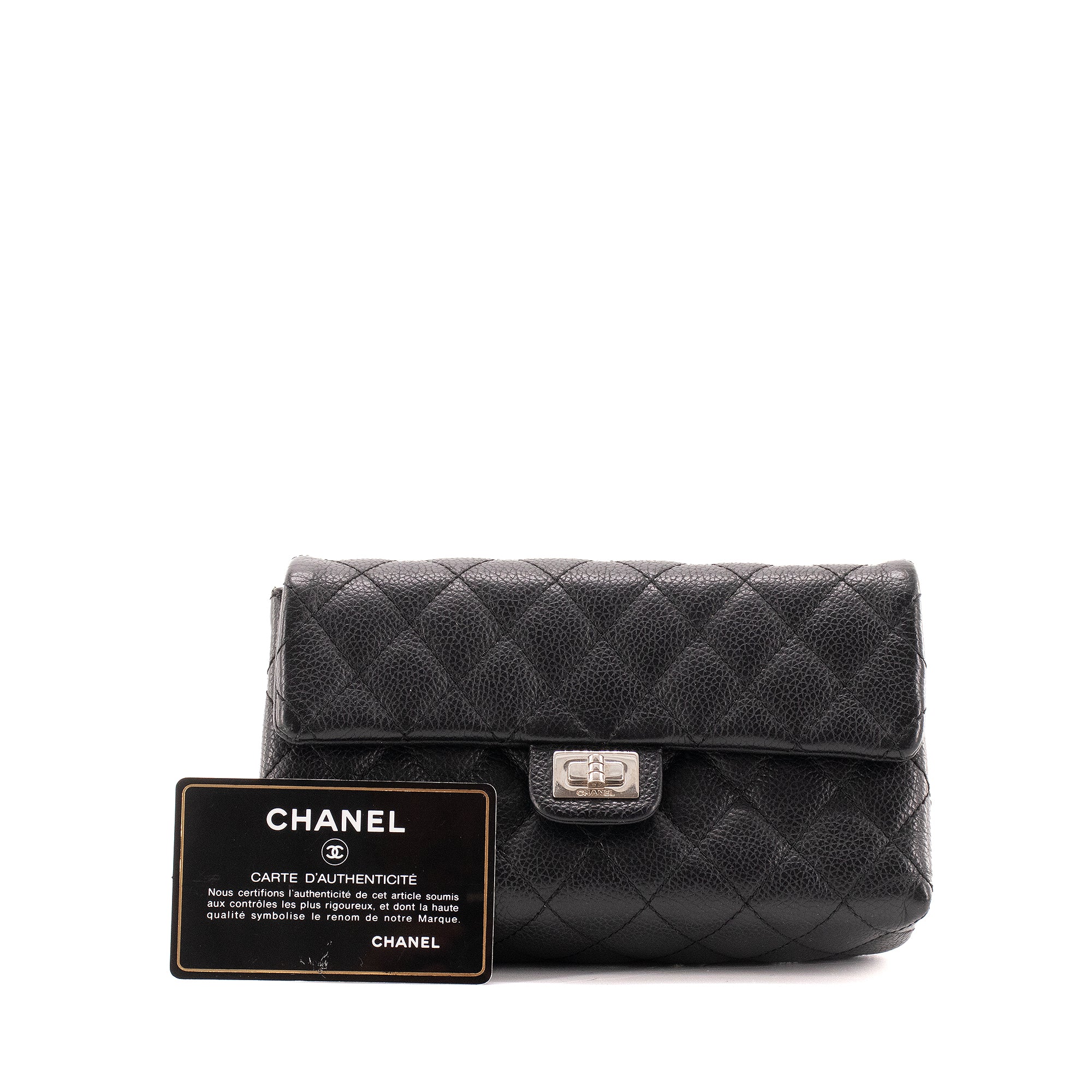 CHANEL - Sac ceinture 2.55 Chanel en cuir caviar noir