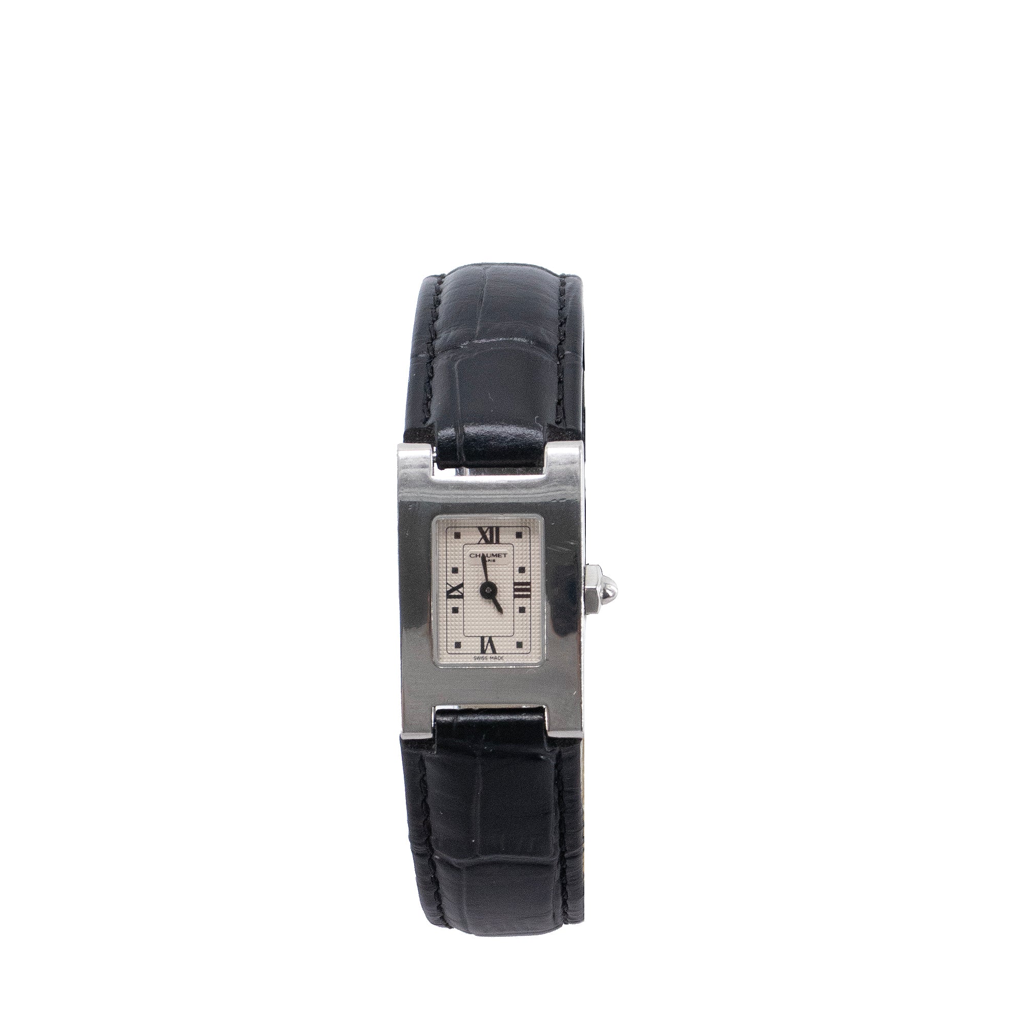 CHAUMET - Montre Style rectangulaire Chaumet en cuir effet crocodile