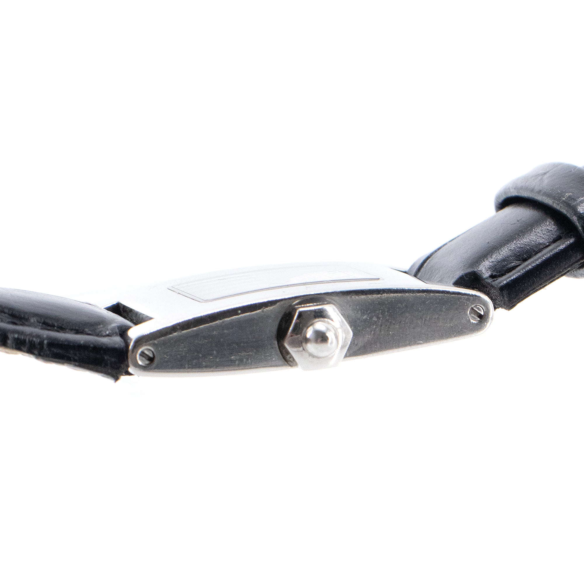 CHAUMET - Chaumet rectangular style watch in crocodile-effect leather
