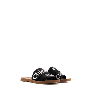 CHLOÉ - Sandales Woody Chloé en toile noire (T36)