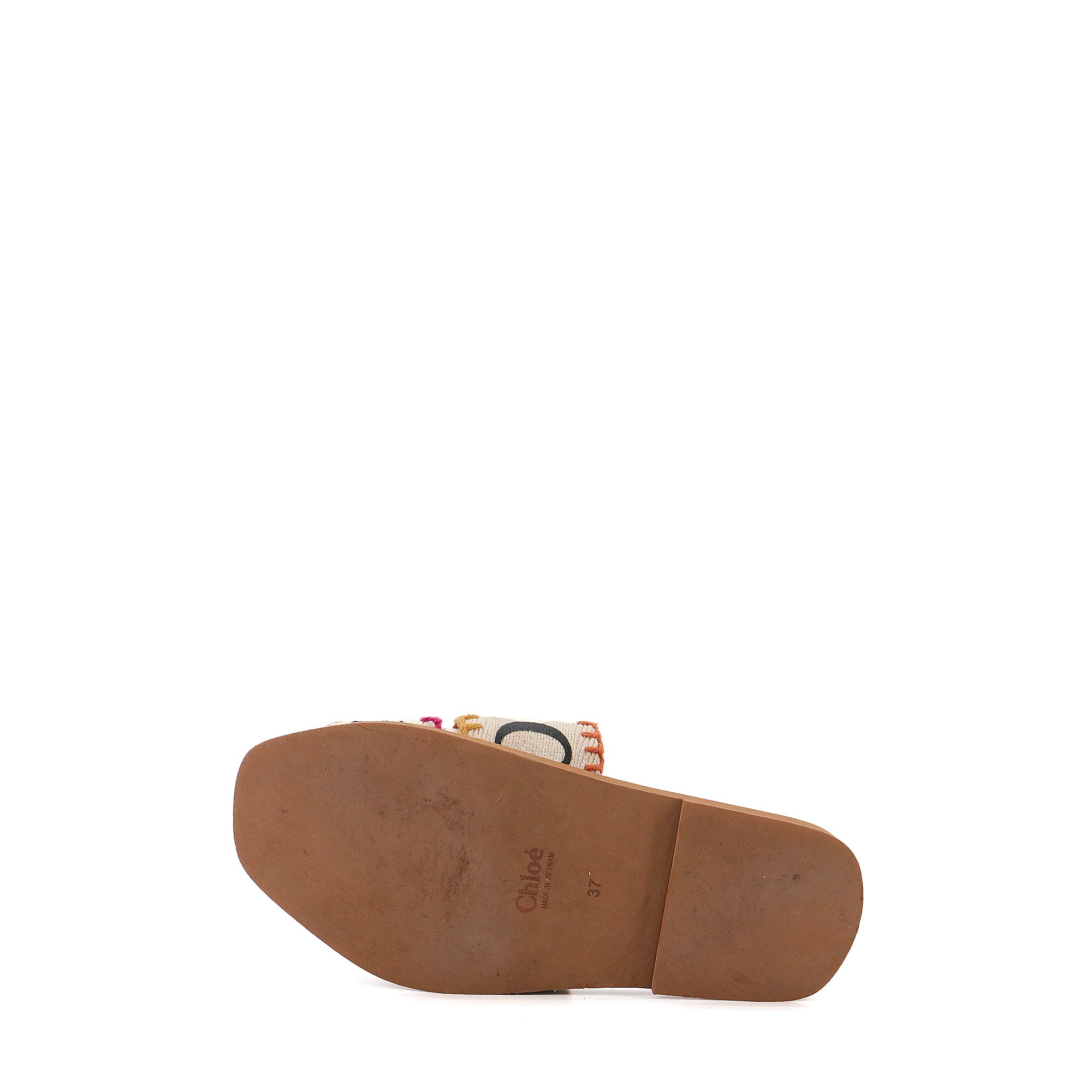 CHLOÉ - Chloé Woody sandals in white canvas (Size 37)