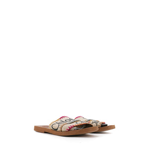 CHLOÉ - Chloé Woody sandals in white canvas (Size 37)