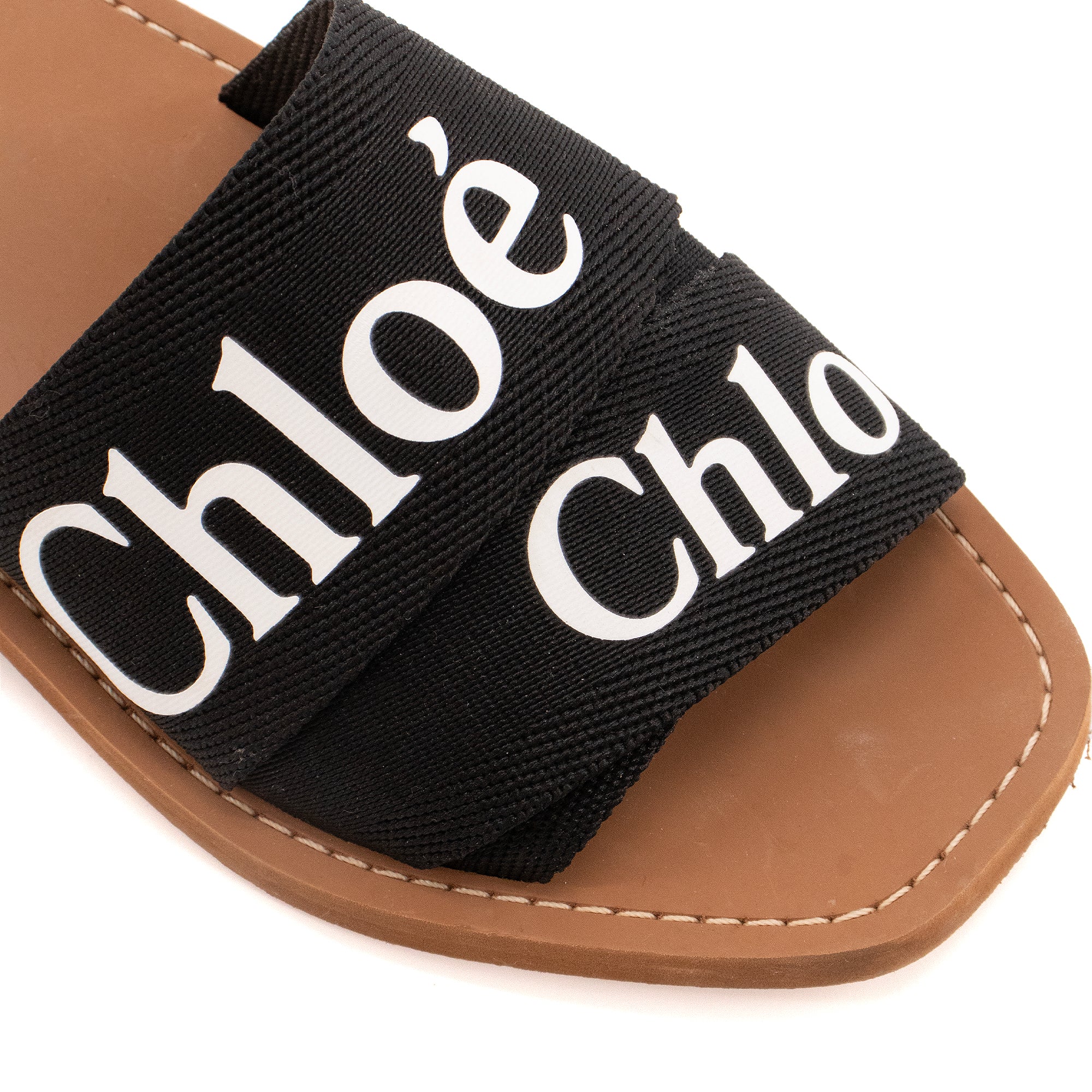 CHLOÉ - Sandales Woody Chloé en toile noire (T36)