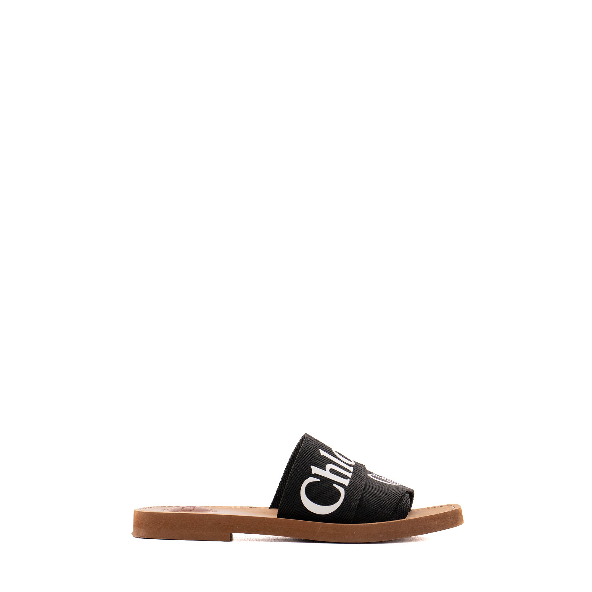 CHLOÉ - Sandales Woody Chloé en toile noire (T36)