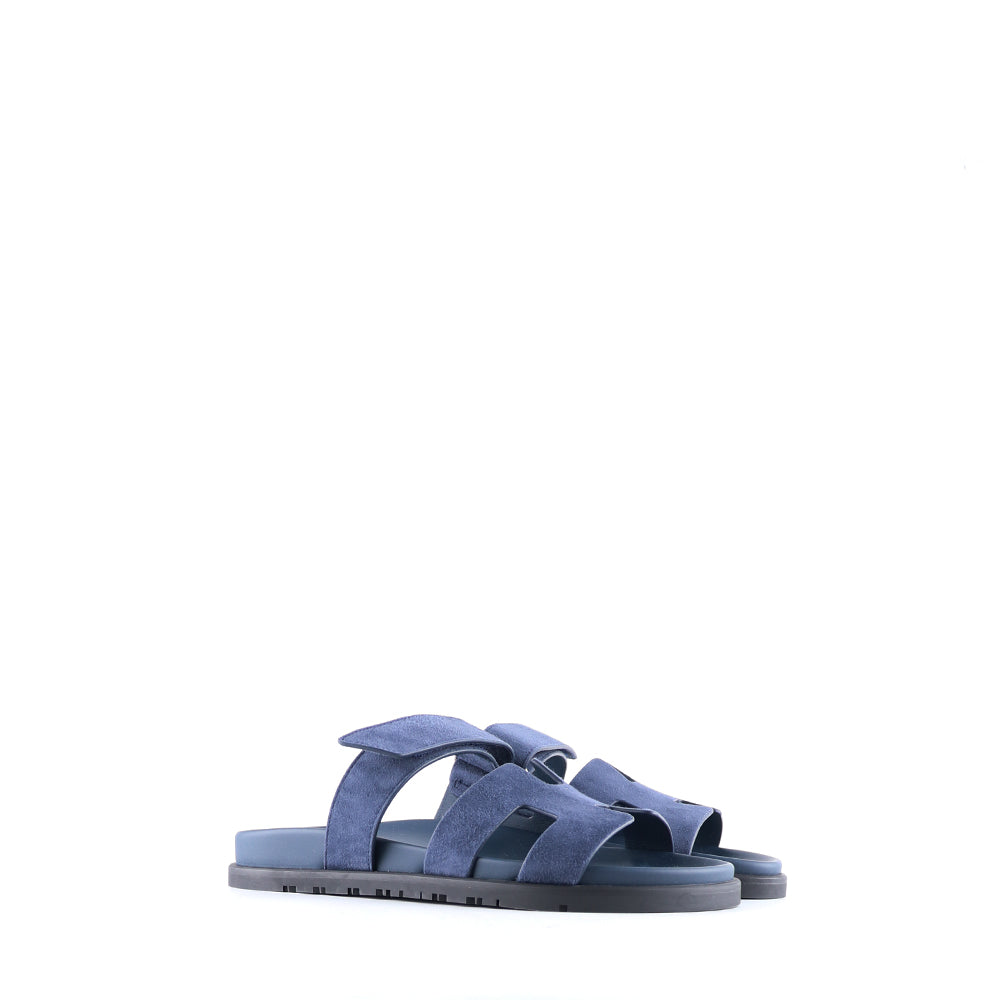 HERMÈS - Chypre sandals in midnight blue suede (T39)