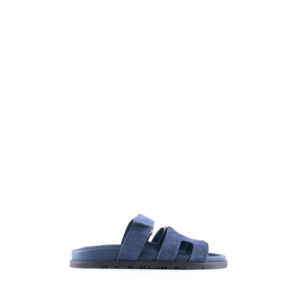 HERMÈS - Chypre sandals in midnight blue suede (T39)