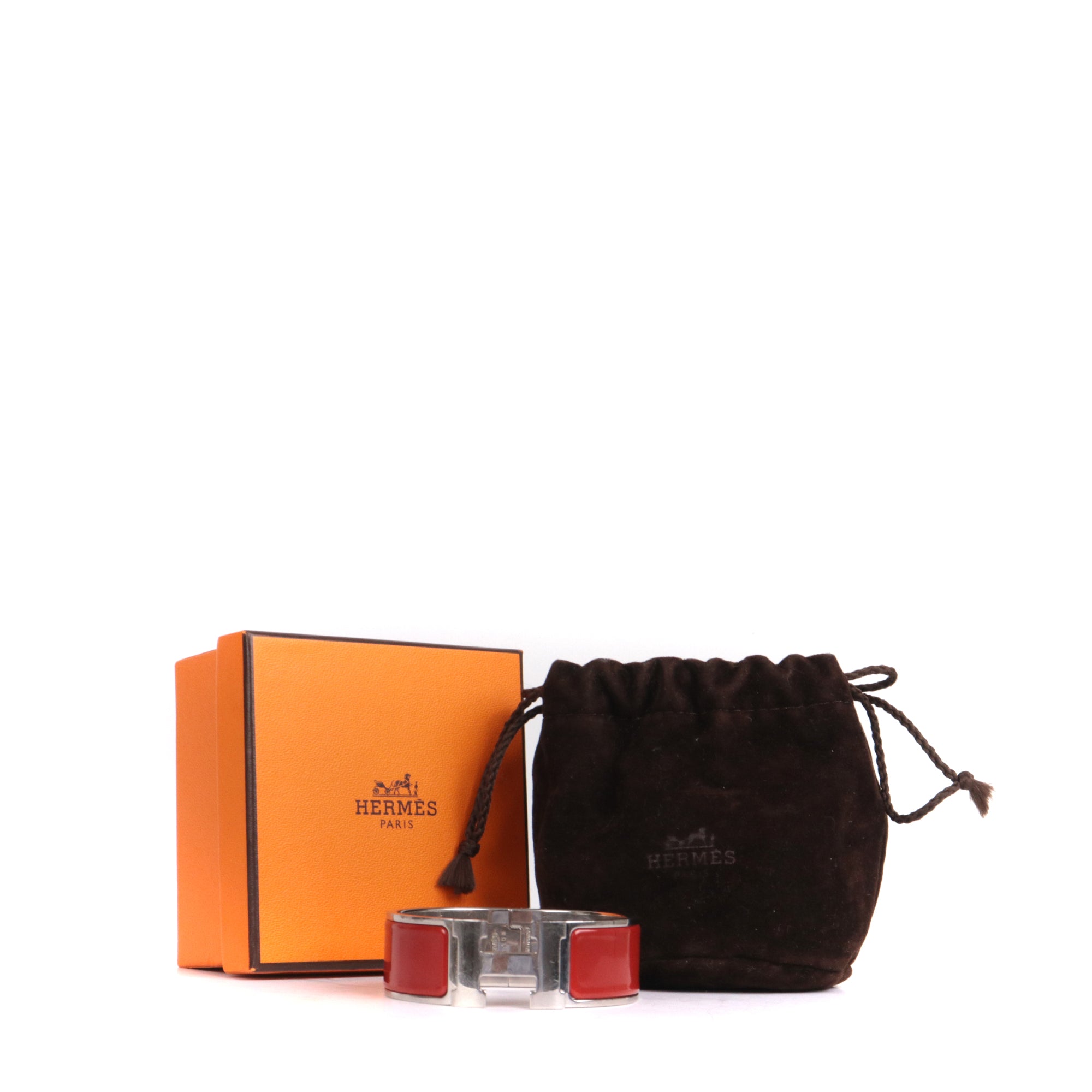HERMÈS - Clic Clac H bracelet in orange enamel (T0)