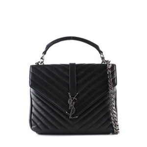 SAINT LAURENT - Sac à bandoulière Collège Medium en cuir noir