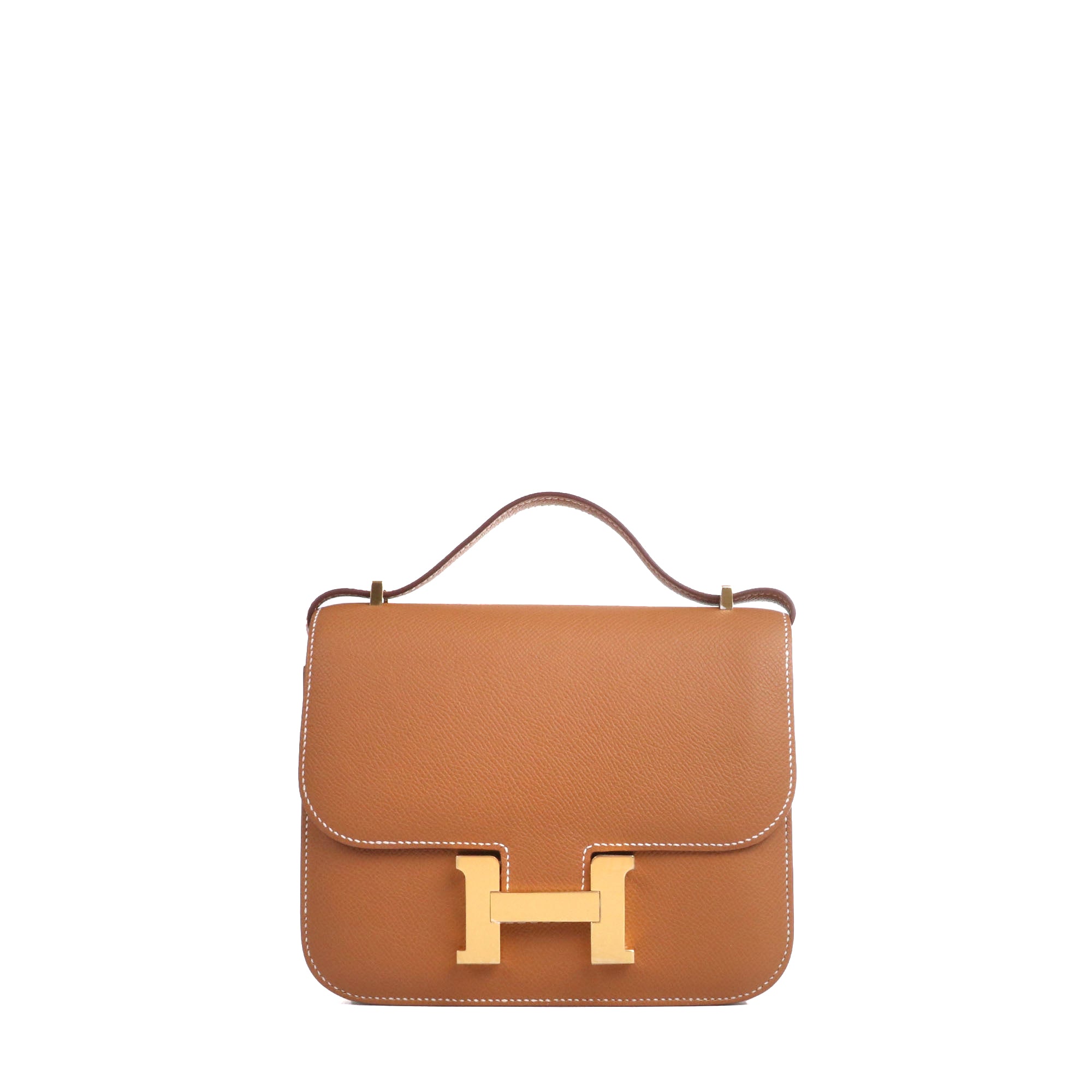 HERMÈS - Sac à bandoulière Constance 18 Hermès en cuir epsom gold