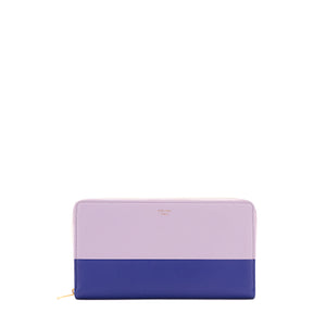 CELINE - Portefeuille large Celine en cuir lisse violet et bleu