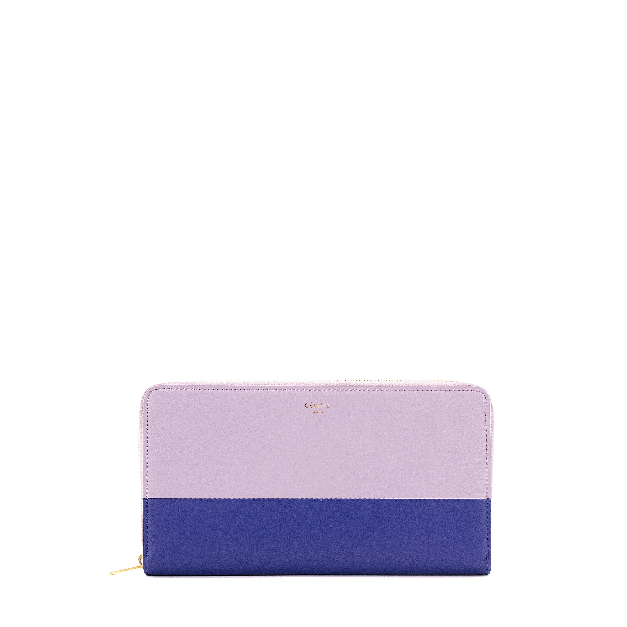 CELINE - Portefeuille large Celine en cuir lisse violet et bleu