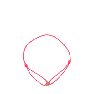 DINH VAN - Bracelet Le Cube Diamant Dinh Van en corde rose fluo