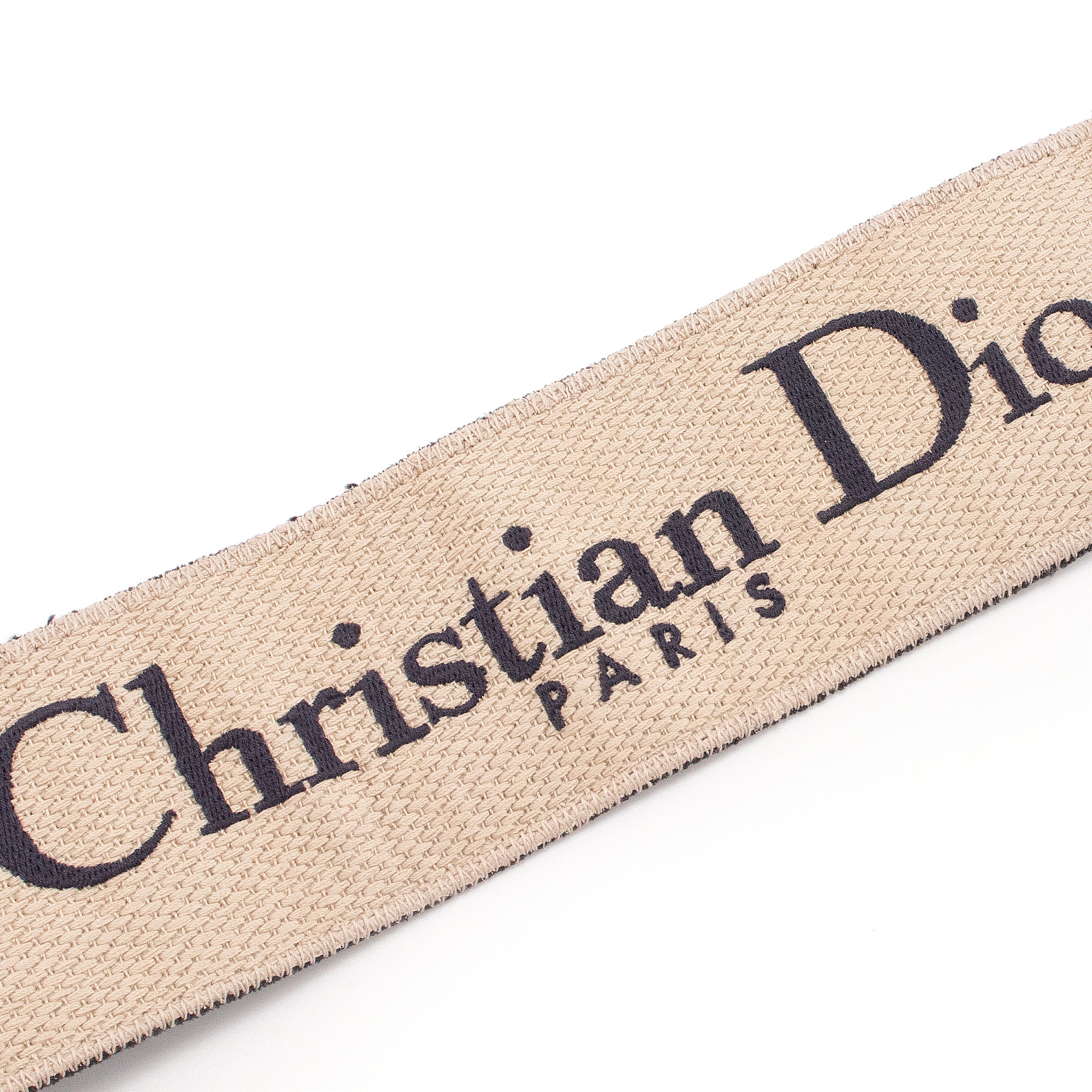 DIOR - Bandoulière ajustable avec anneau Dior en coton bleu marine