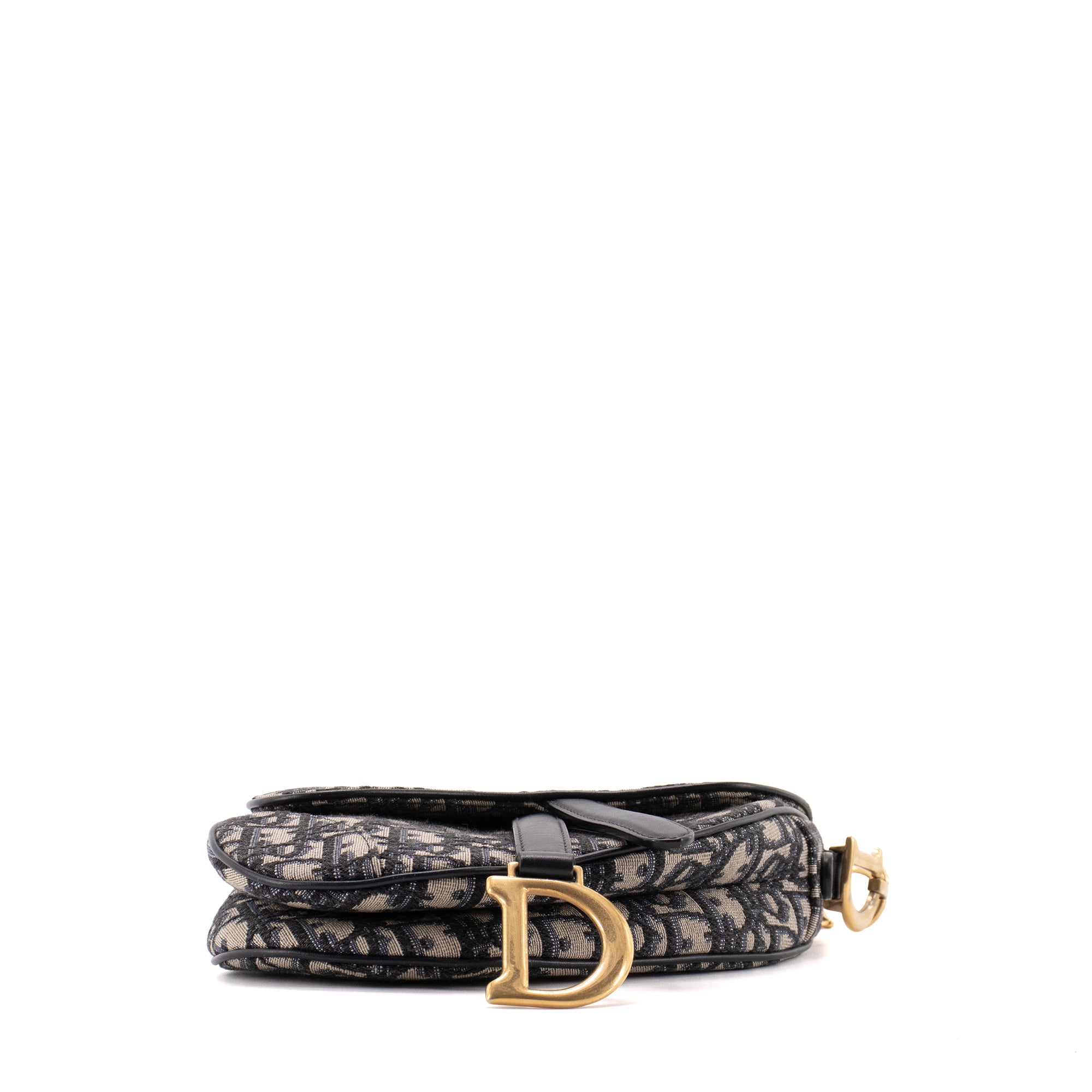 DIOR - Dior Saddle mini handbag in navy blue canvas and leather