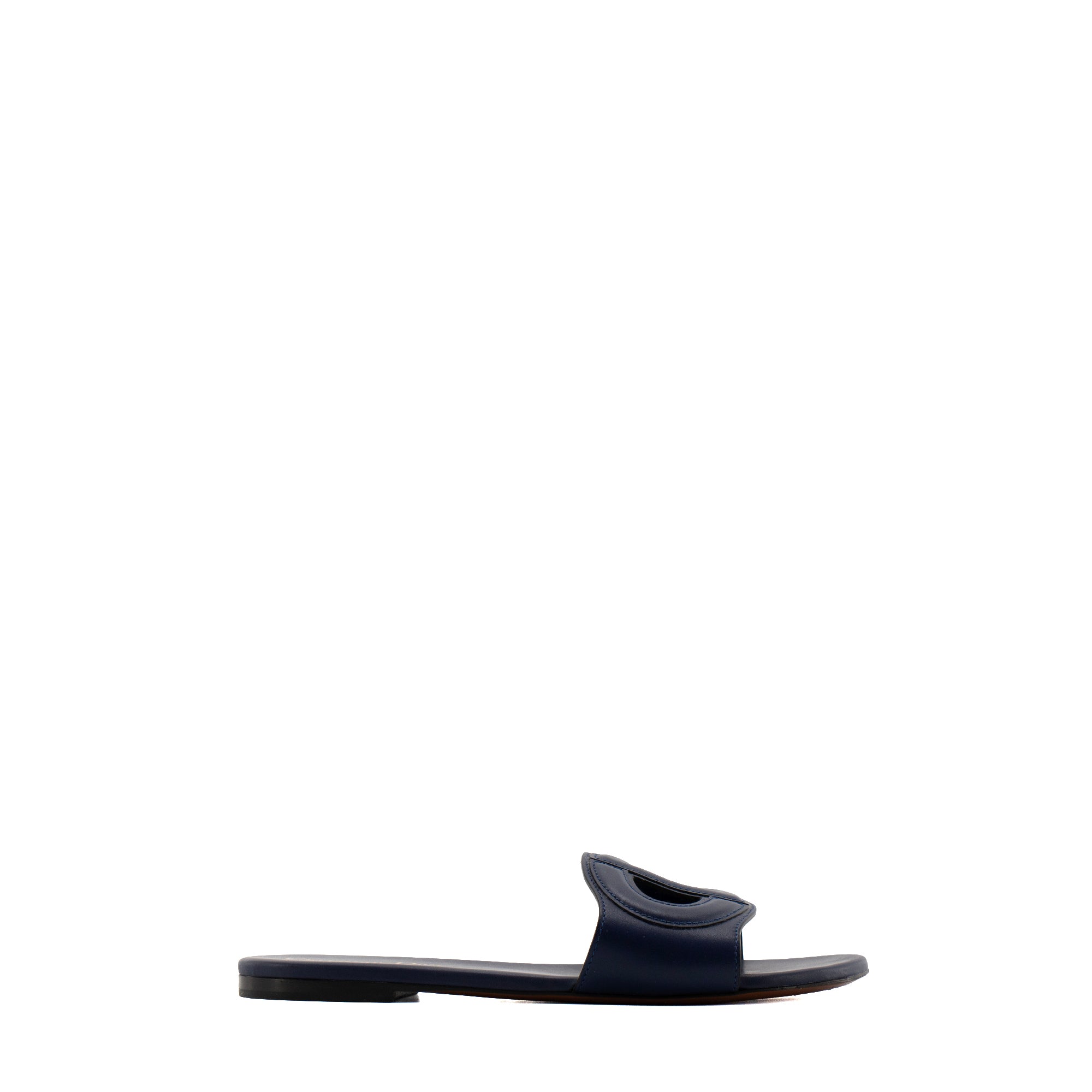 DIOR - Sandales D-Club Dior en cuir bleu marine (T37.5)