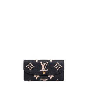 LOUIS VUITTON - Portefeuille Émilie Louis Vuitton en cuir grainé bicolore