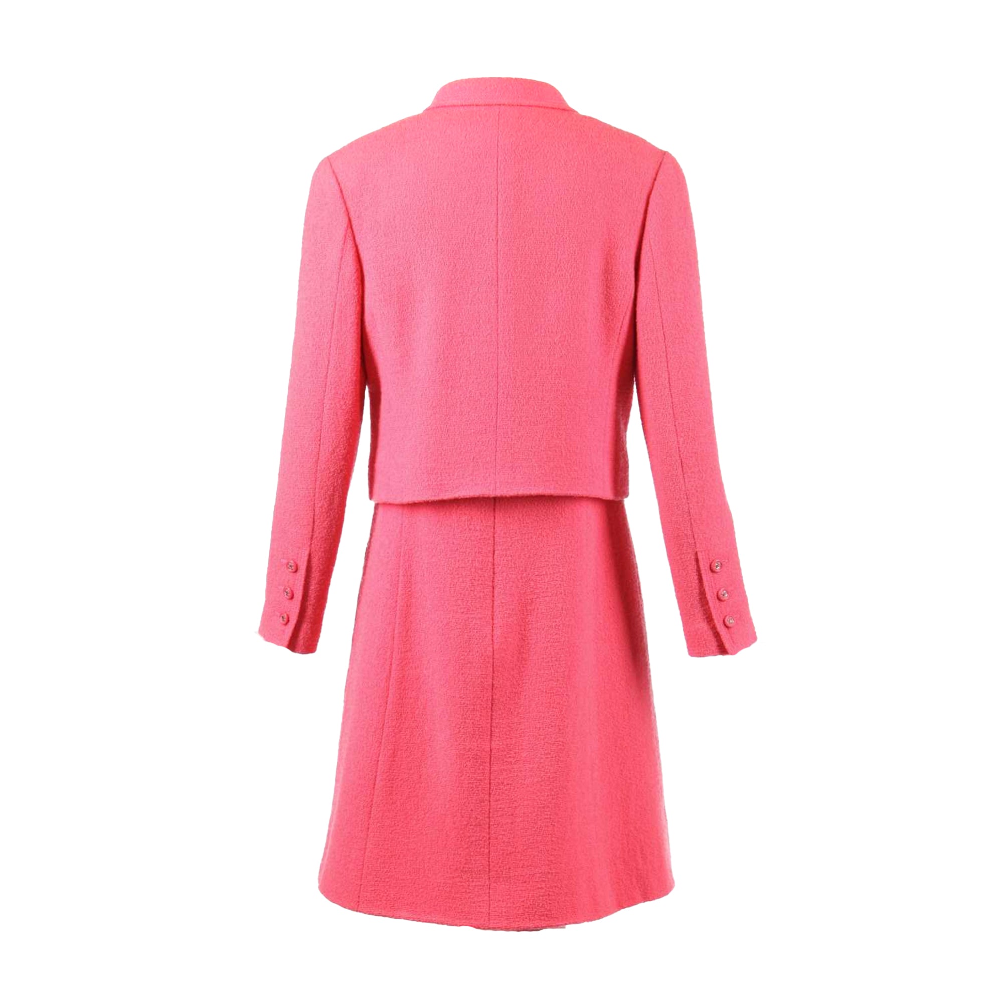CHANEL - Vintage pink tweed jacket and dress set (T40)