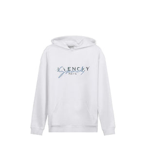 GIVENCHY - Sweatshirt Signature à capuche Givenchy en coton blanc (M)