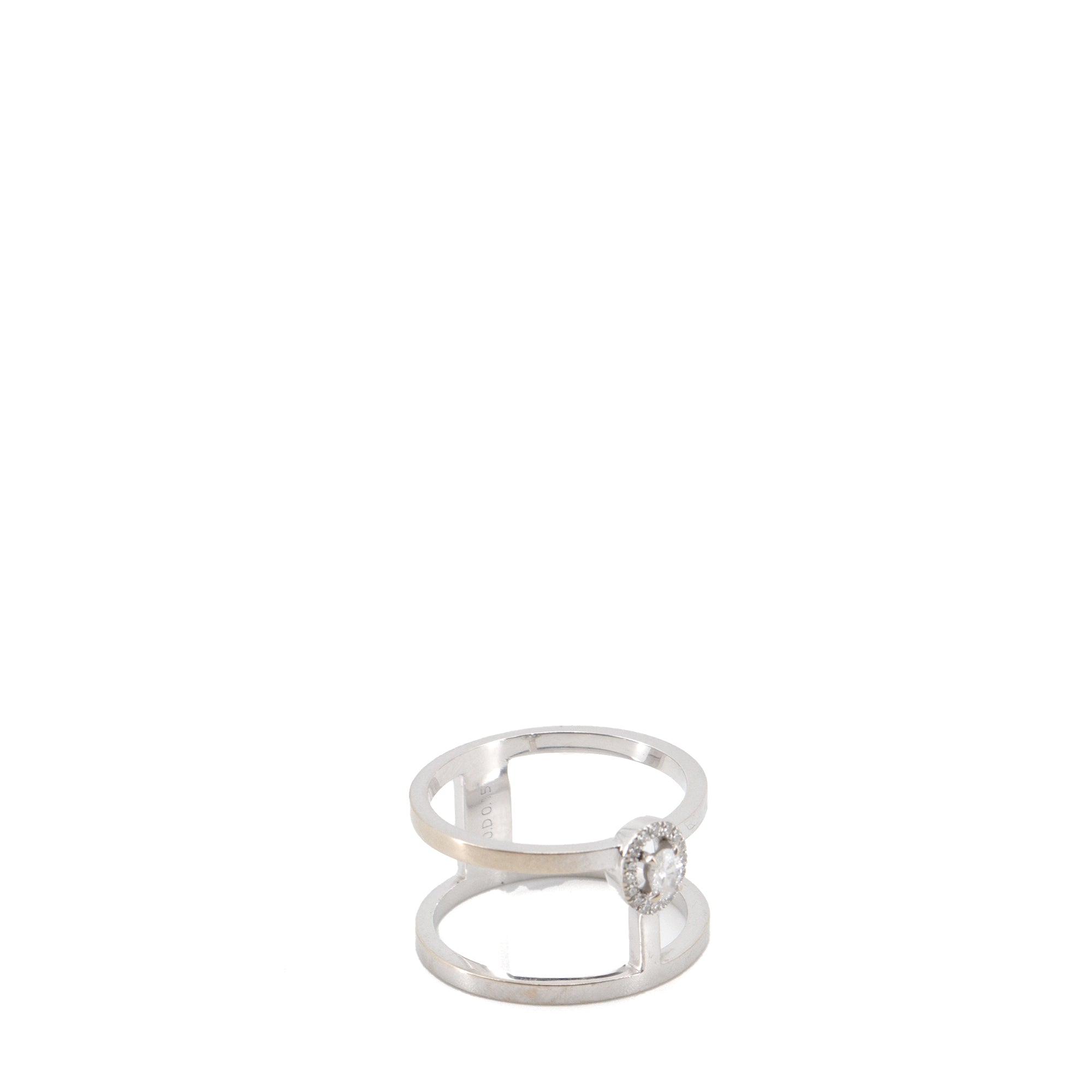 MESSIKA - Bague Glam'Azone Messika or blanc et diamants (T51)