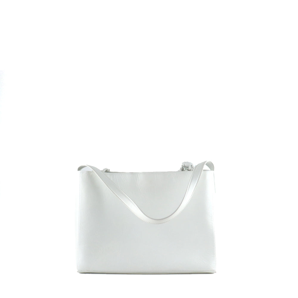 JACQUEMUS - Le Grand Sac Noeud shopping bag in white leather