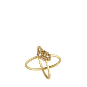 GUCCI - Gucci GG Running ring in yellow gold with diamonds (T50)