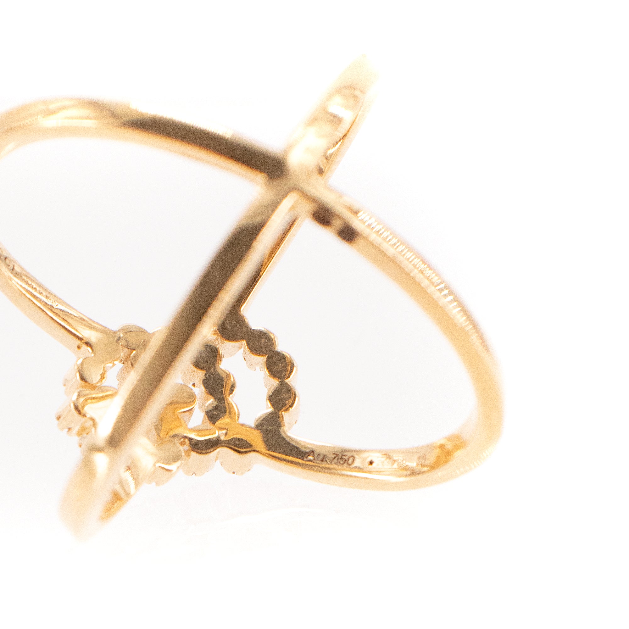 GUCCI - Bague GG Running Gucci en or jaune ornée de diamants (T50)
