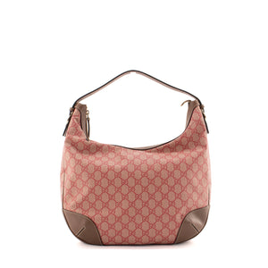 GUCCI - Sac à épaule Hobo Gucci en toile enduite monogrammée rouge