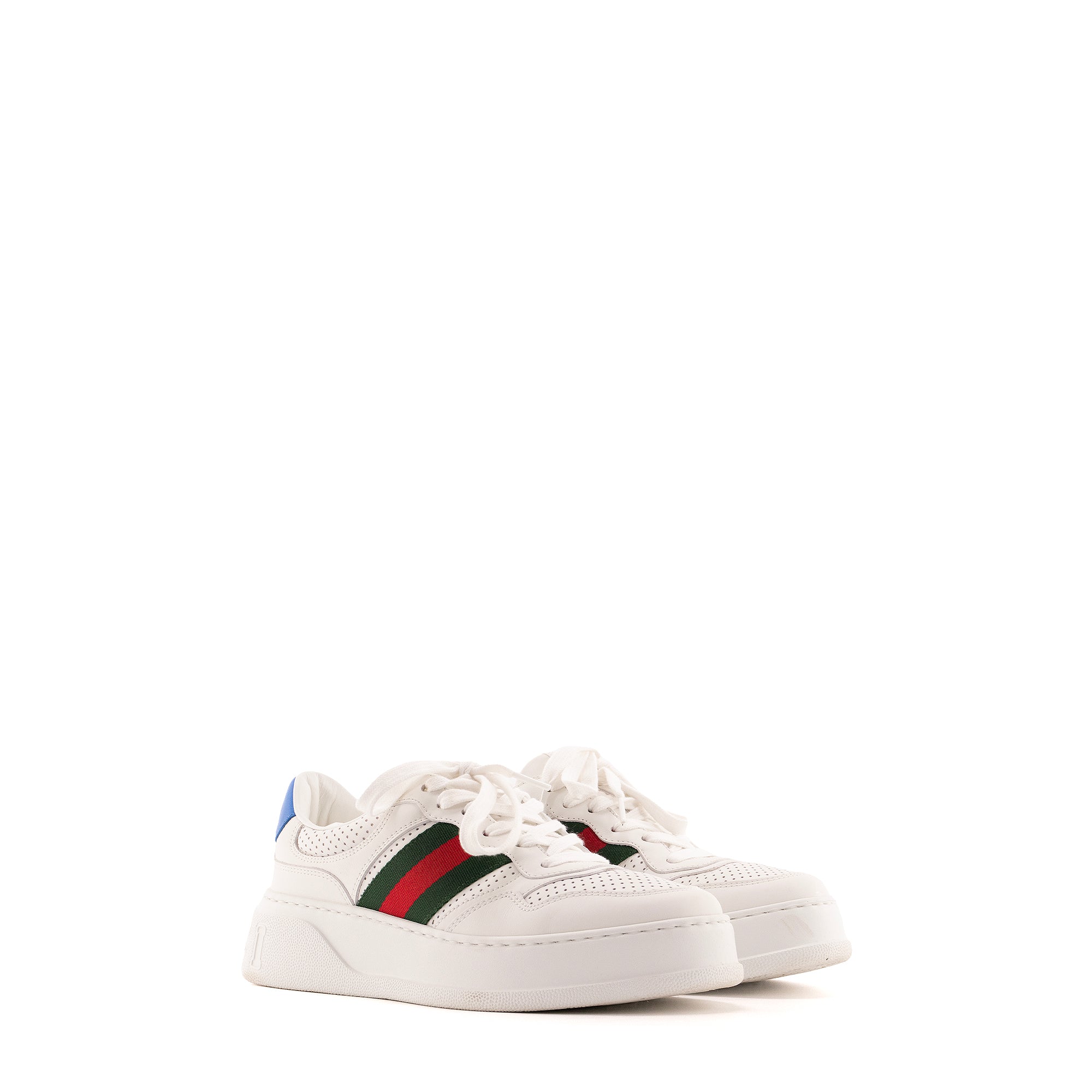 GUCCI - Sneakers Gucci en cuir avec bande web (T39)