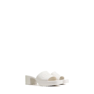 GUCCI - Sandales à talon Gucci en caoutchouc blanc (T35)