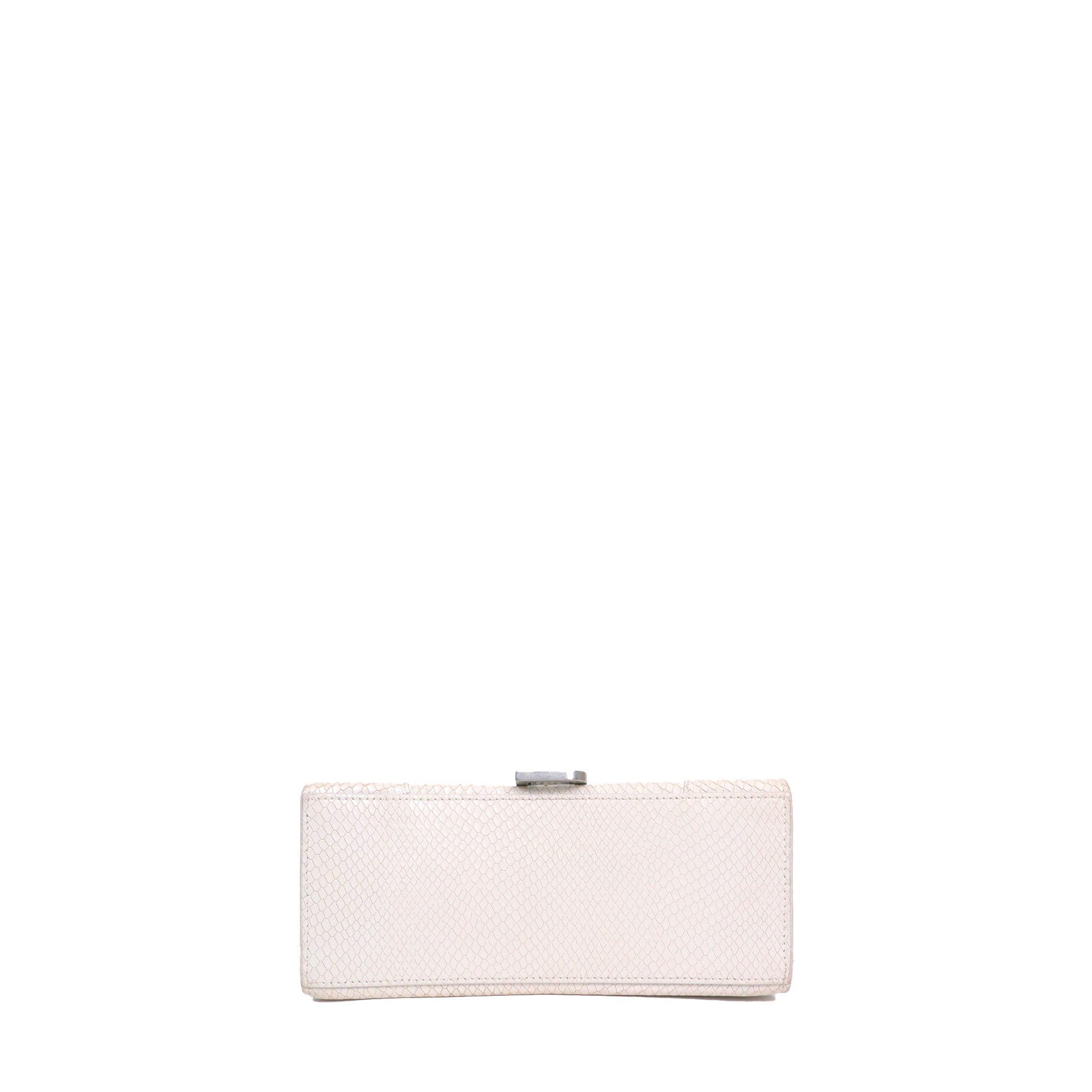 BALENCIAGA - Hourglass Balenciaga Small Size shoulder bag in white grained leather