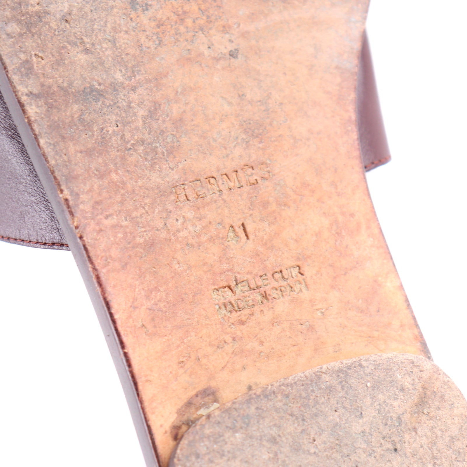 HERMÈS - Vintage Izmir sandals in burgundy leather (T41)