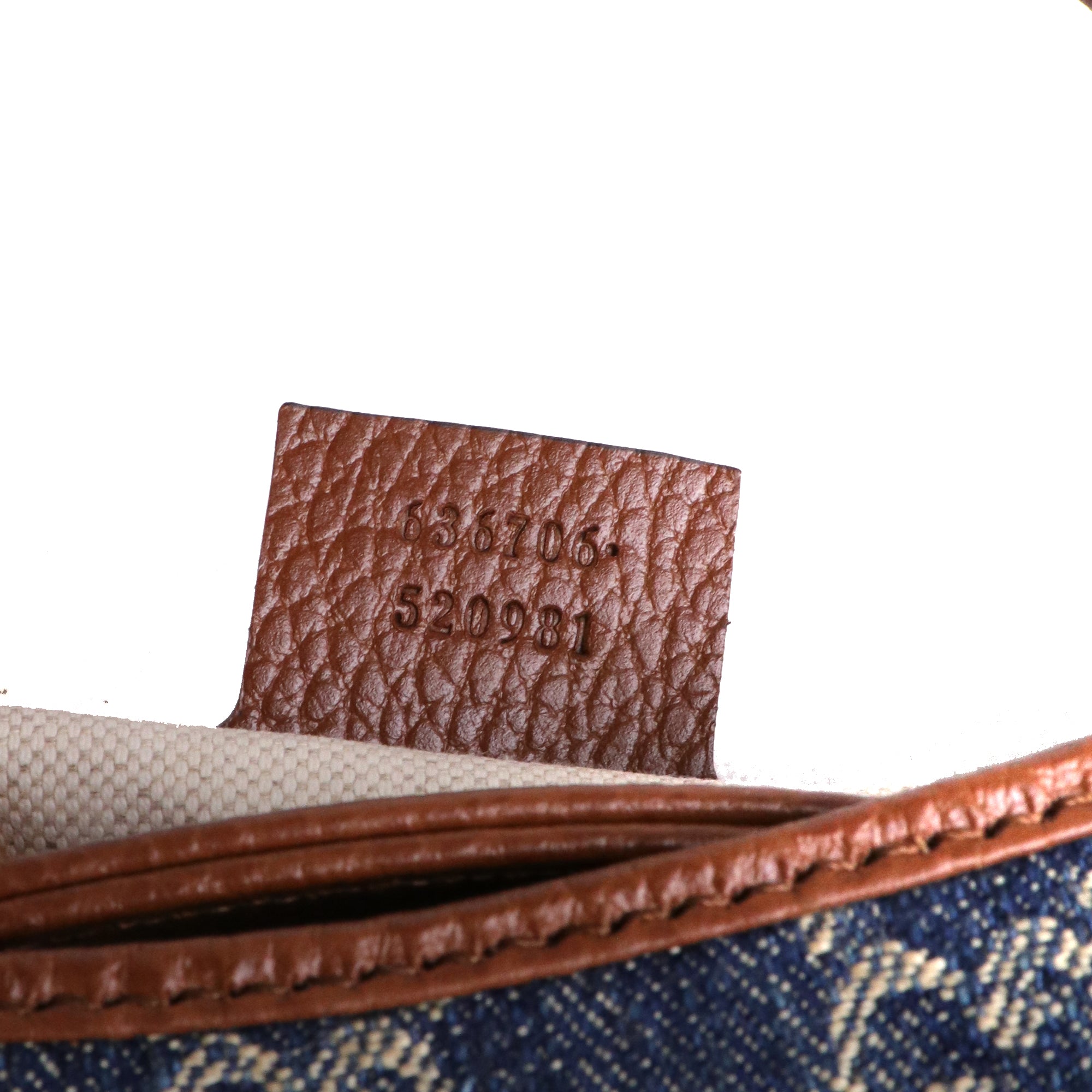 GUCCI - Jackie 1961 small shoulder bag in denim and brown grained leather