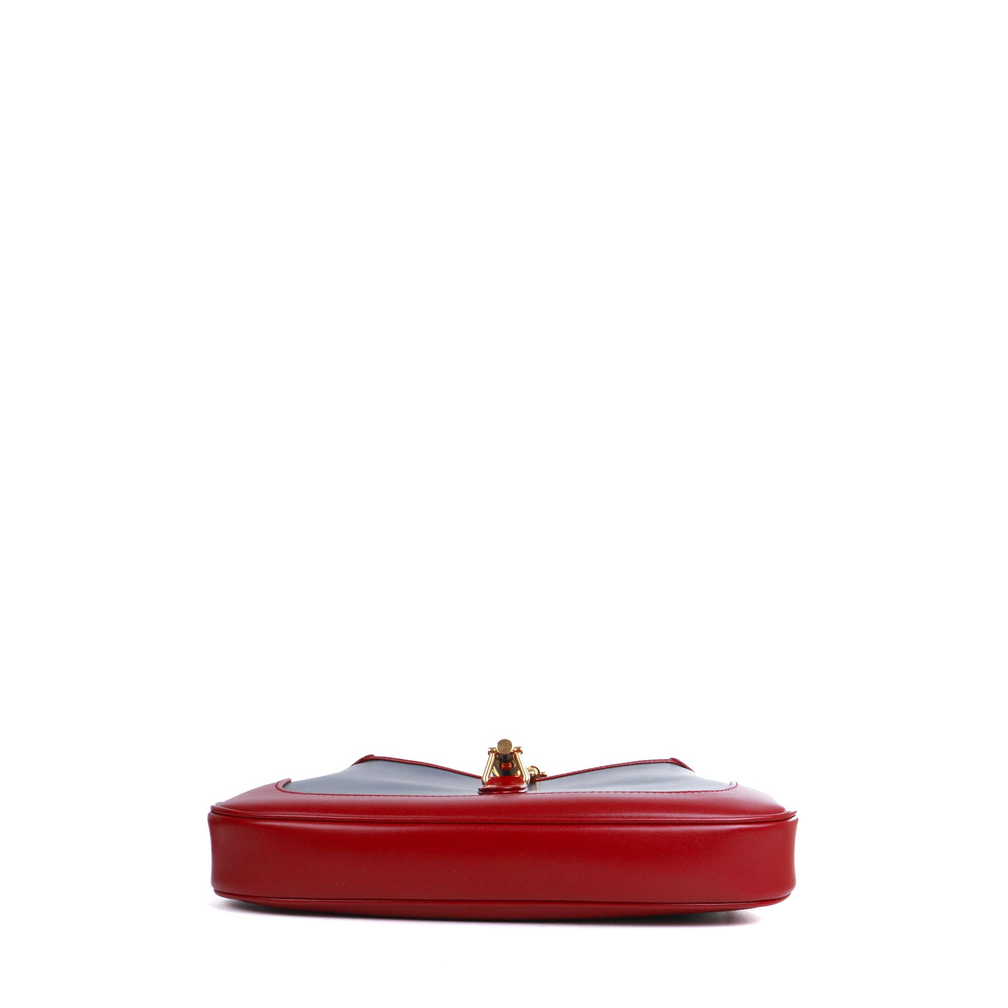 GUCCI - Small Gucci Jackie 1961 shoulder bag in denim and brown grained leather
