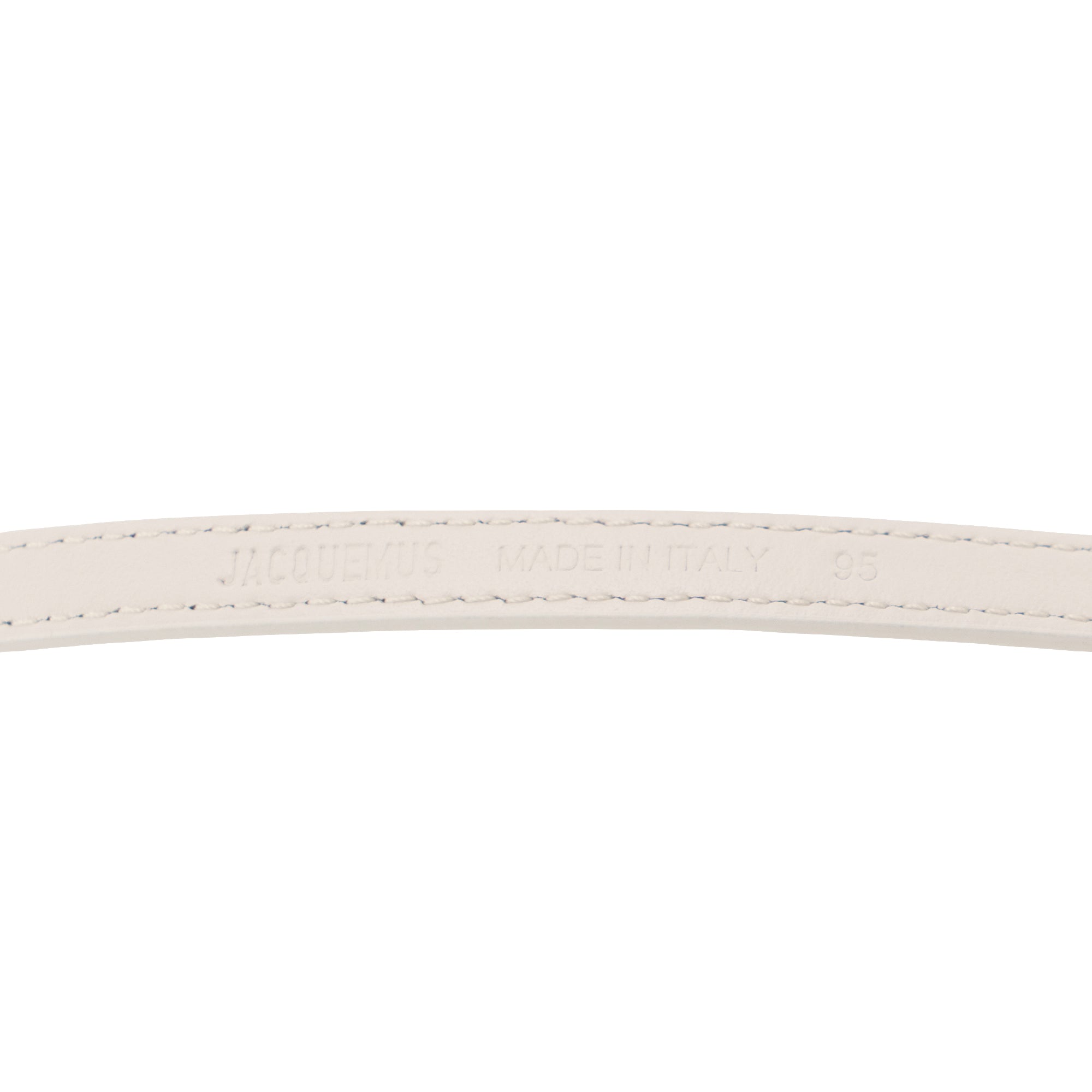JACQUEMUS - The Jacquemus Round Belt in white leather (T95)