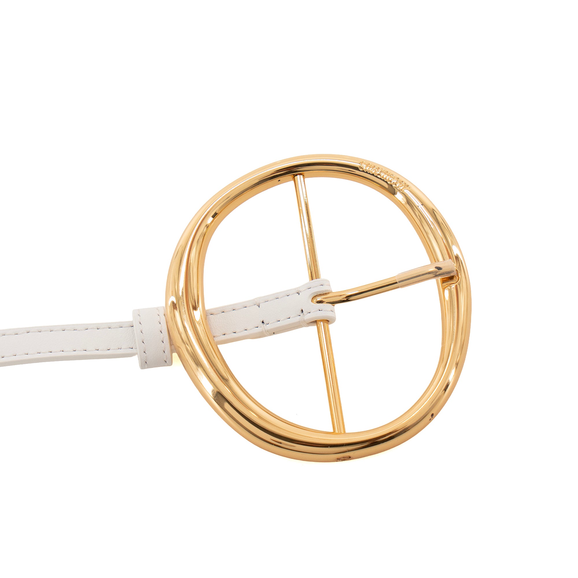 JACQUEMUS - La Ceinture Ronde Jacquemus en cuir blanc (T95)