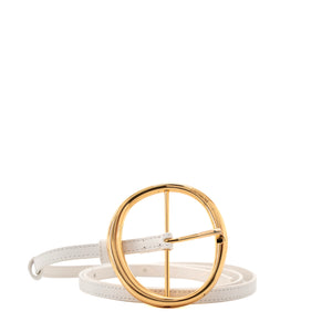 JACQUEMUS - La Ceinture Ronde Jacquemus en cuir blanc (T95)