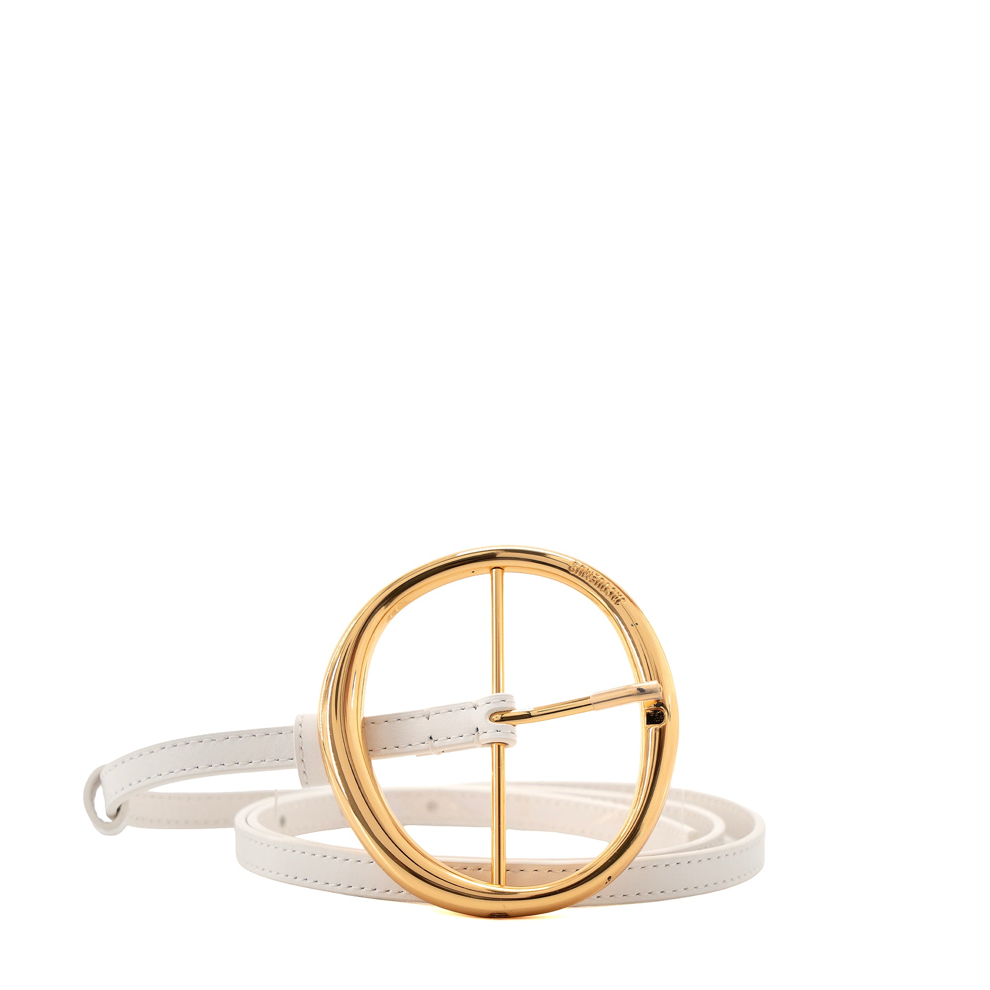 JACQUEMUS - La Ceinture Ronde Jacquemus en cuir blanc (T95)