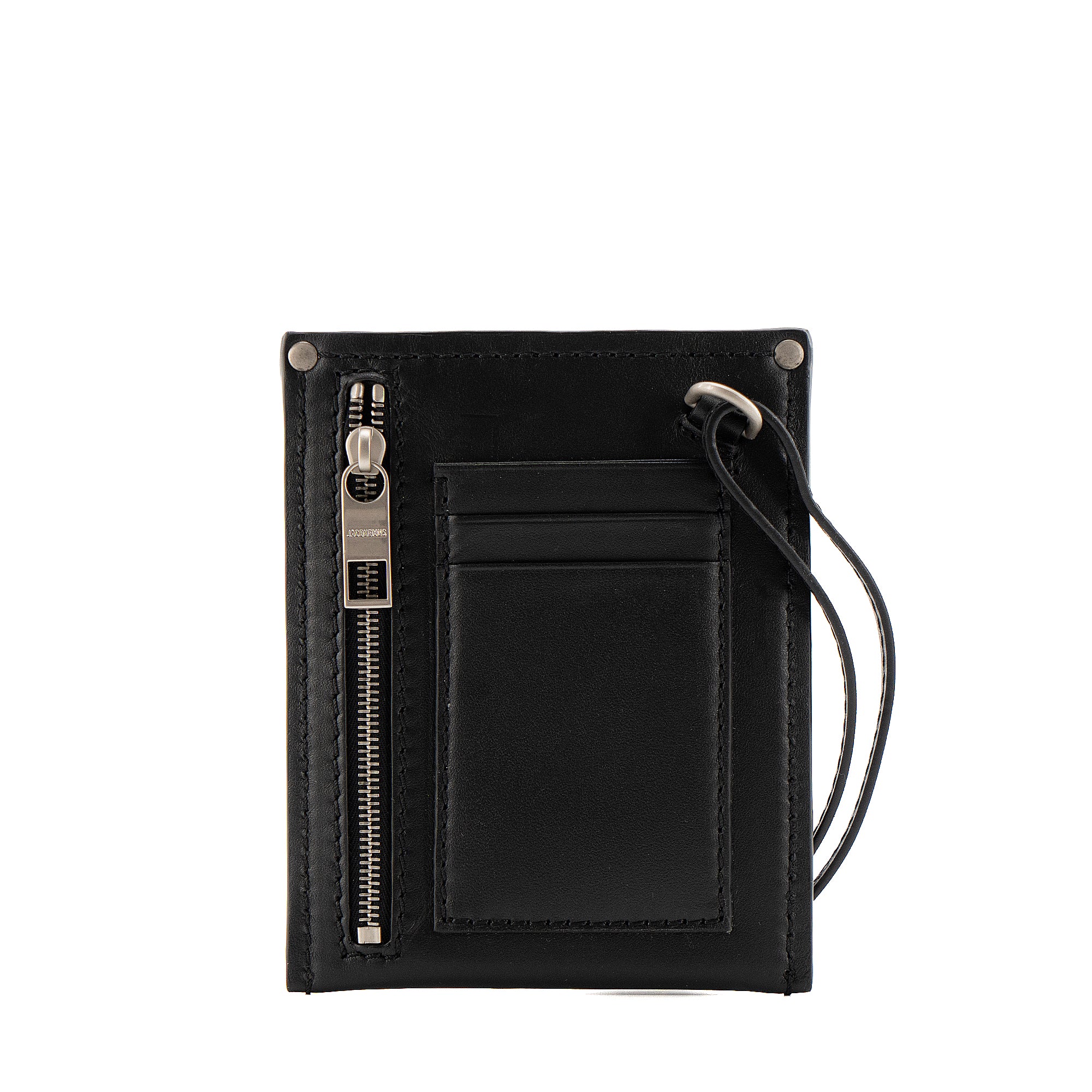JACQUEMUS - The Jacquemus Meunier Pocket Holder in black leather