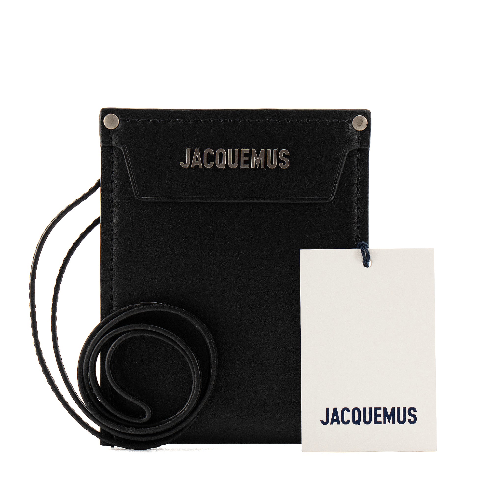 JACQUEMUS - The Jacquemus Meunier Pocket Holder in black leather