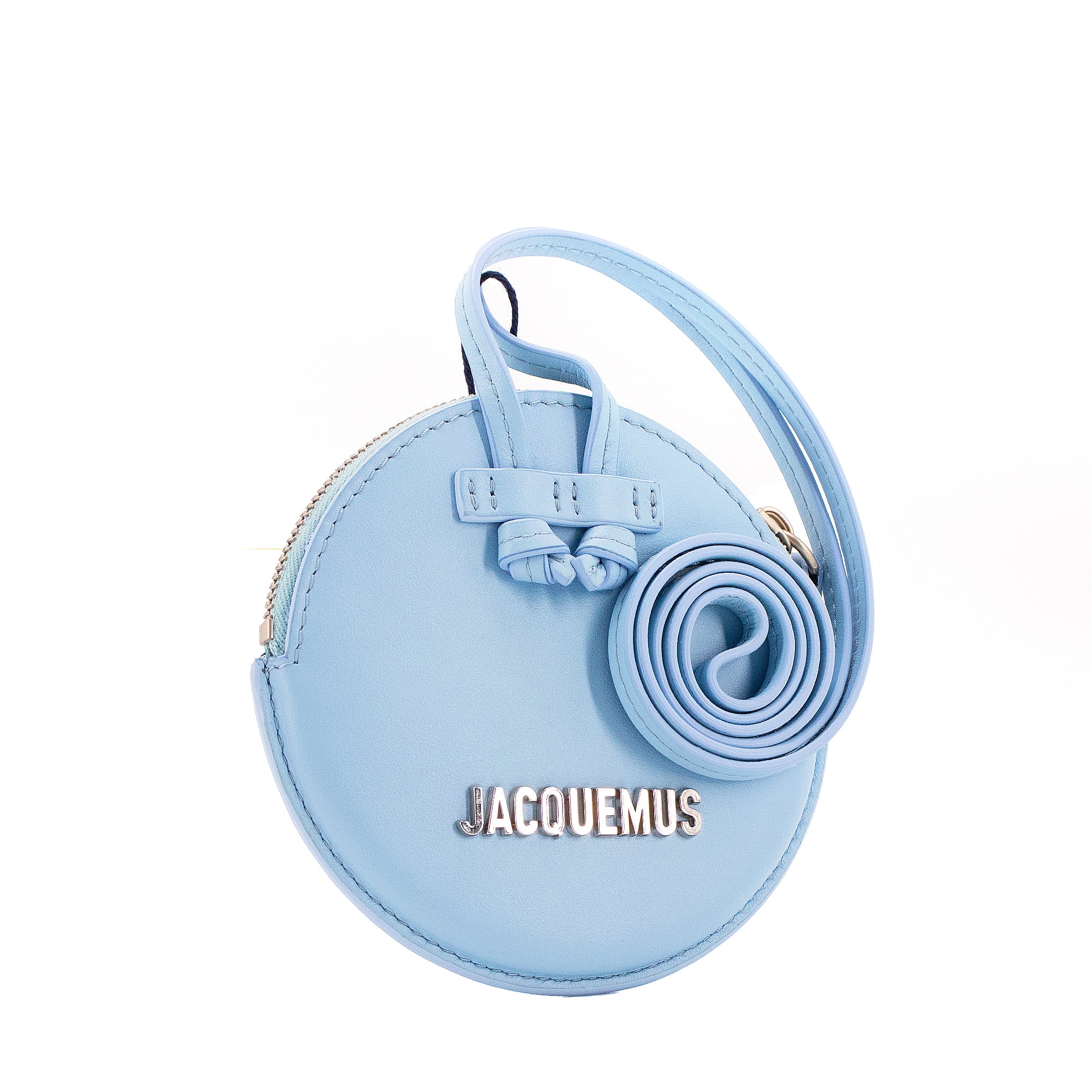 JACQUEMUS - Porte monnaie Le Pitchou Jacquemus en cuir lisse bleu