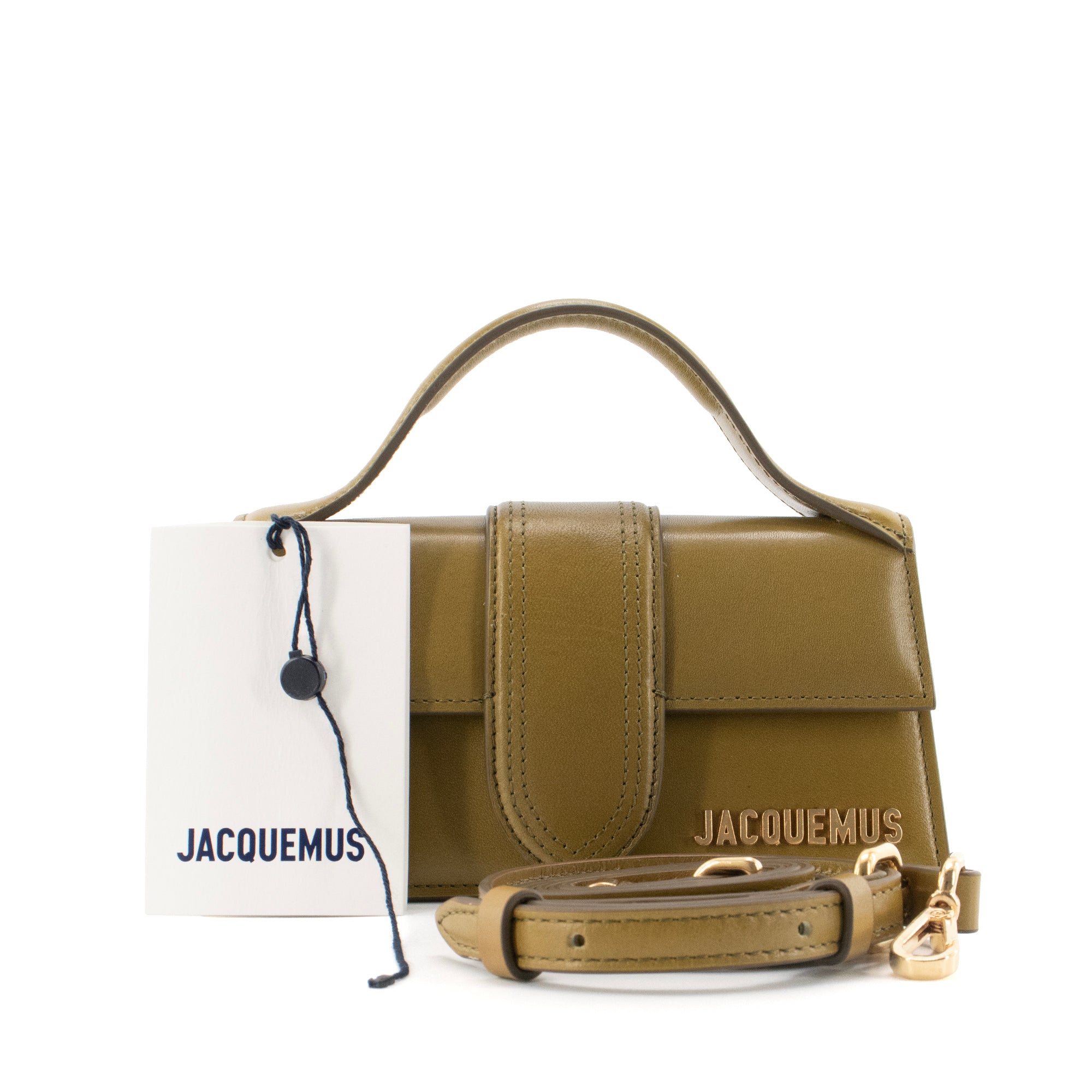 JACQUEMUS - Jacquemus Bambino shoulder bag in green leather