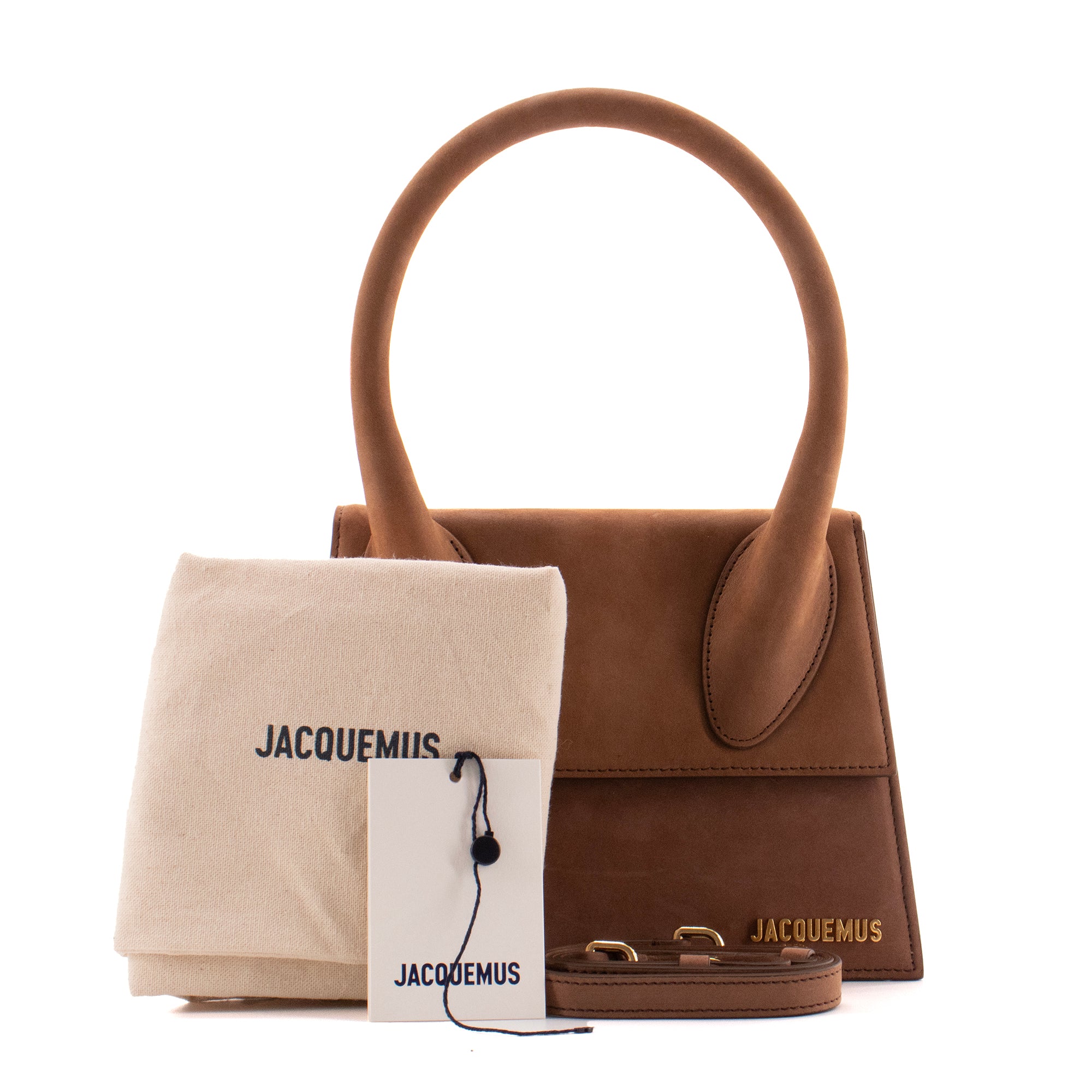 JACQUEMUS - Sac à bandoulière Grand Chiquito Jacquemus en suède marron