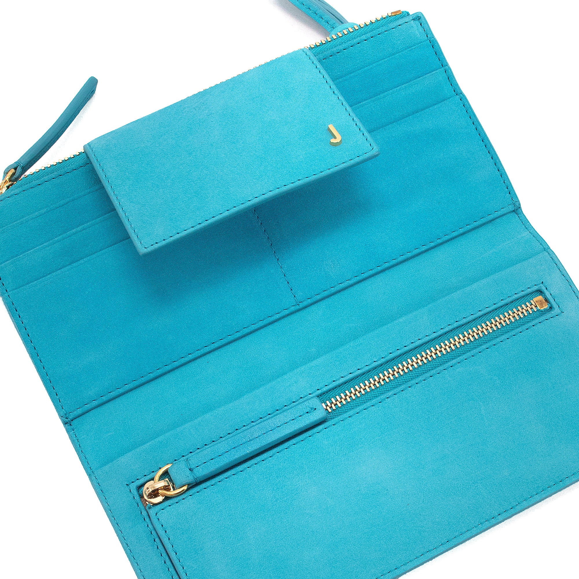 JACQUEMUS - Jacquemus Le Pichoto shoulder bag in turquoise nubuck