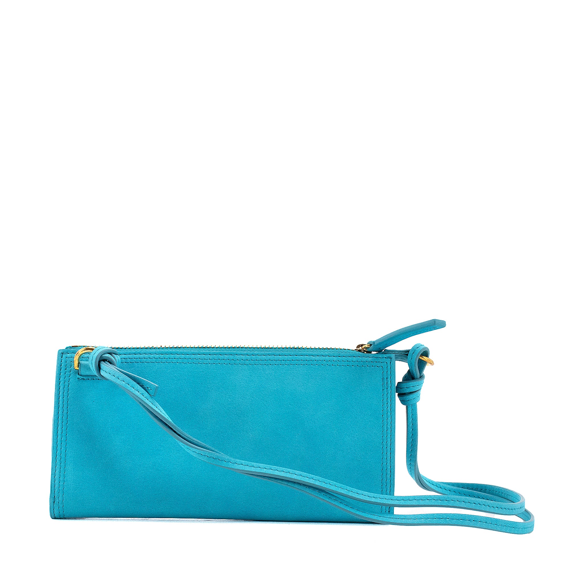 JACQUEMUS - Jacquemus Le Pichoto shoulder bag in turquoise nubuck
