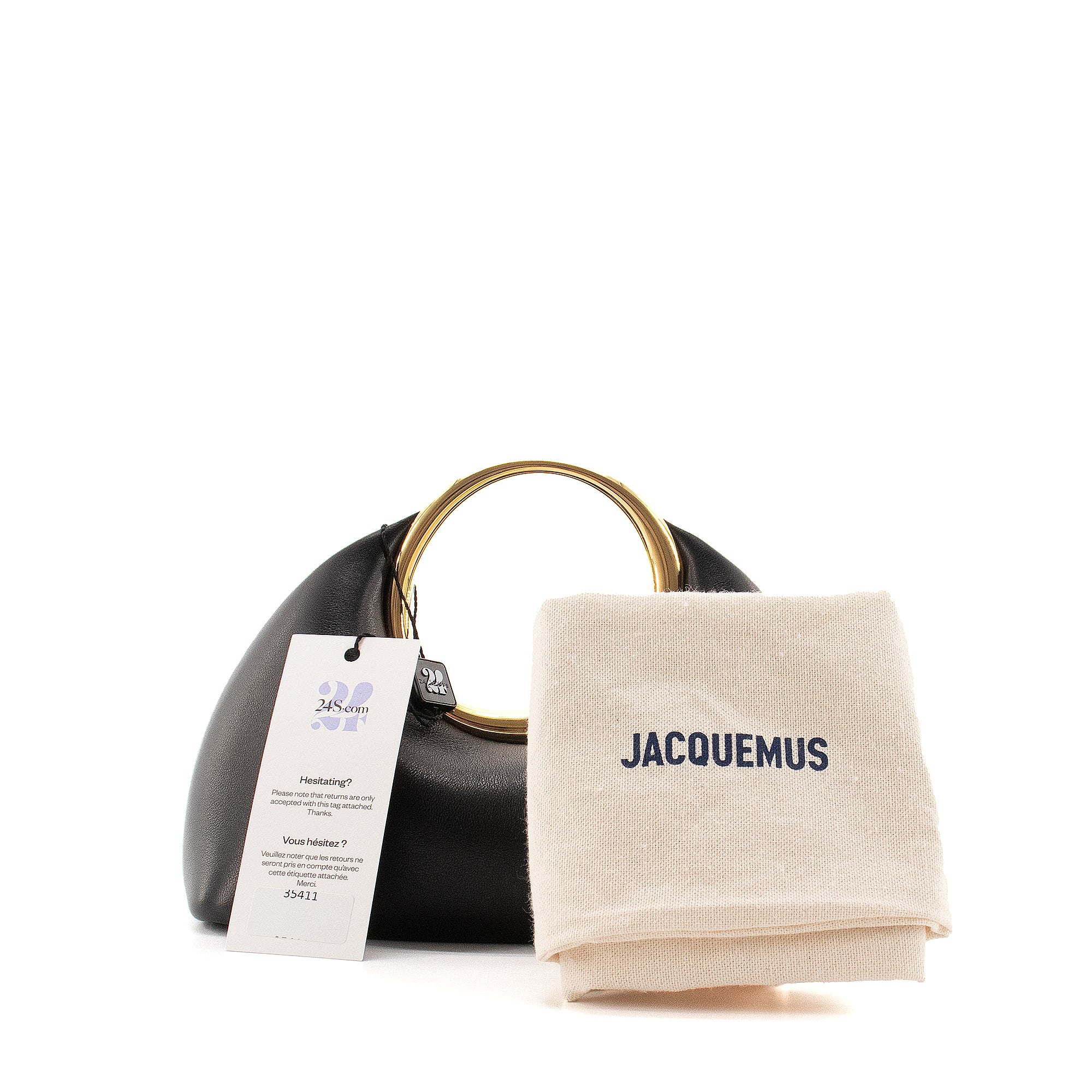 JACQUEMUS - Jacquemus Le Petit Calino handbag in black leather