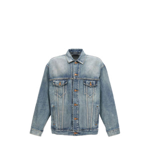 BALENCIAGA - Balenciaga Graffiti denim jacket with neon logo (XS)